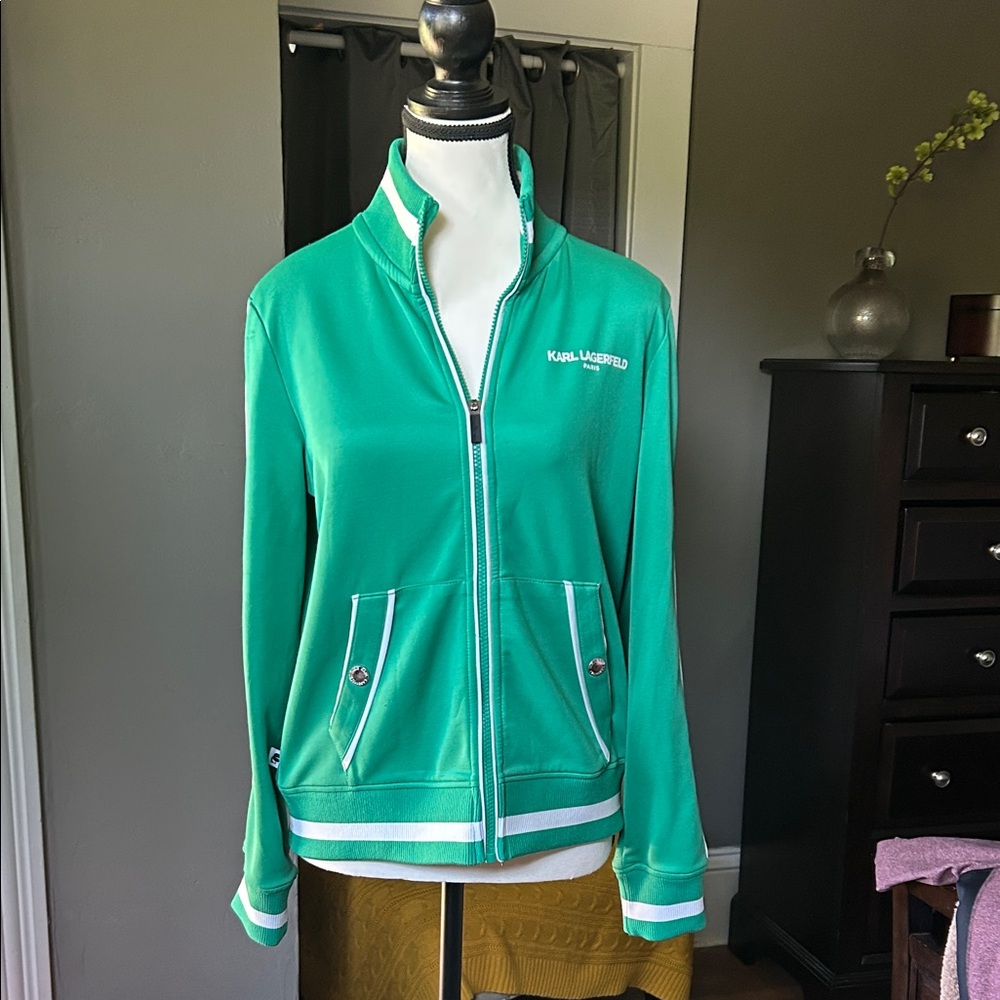 Karl Lagerfeld Vibrant Green Bomber Jacket